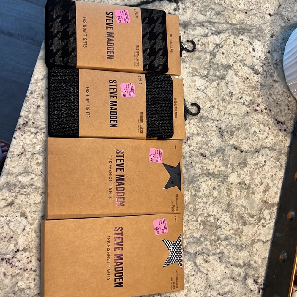 Bundle of Steve Madden Black Tights Medium/Large 4 pairs